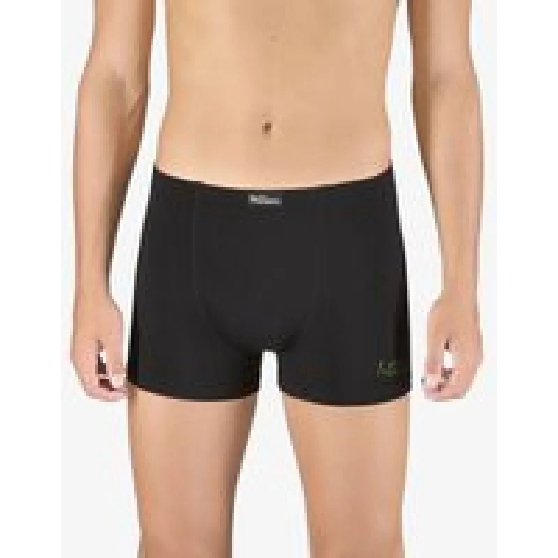 Pánské boxerky s kratší nohavičkou, kratší nohavička, šité, s potiskem Eco Bamboo 73129P - černá olivová