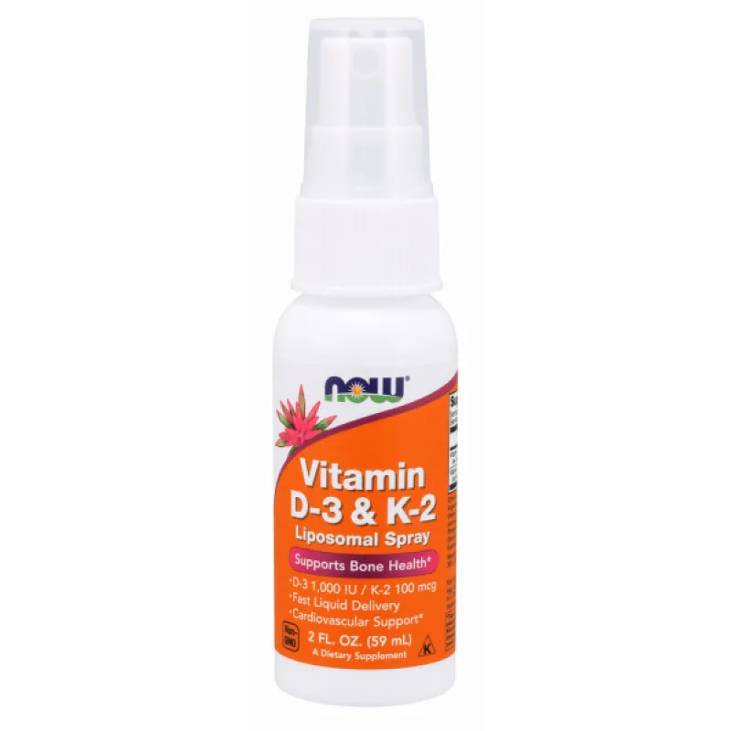 Vitamin D3 & K2 MK-4, Liposomální sprej, 59 ml