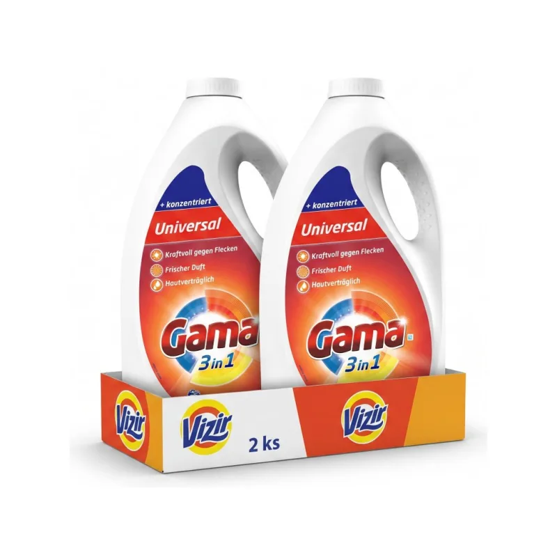 Vizir Gama XXL Univerzální prací gel 4,5 l 2x100 dávek - VÝHODNÉ BALENÍ  - výhodné balení