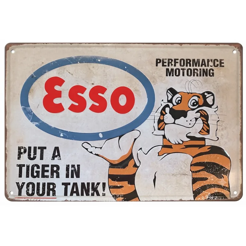 VINTAGE SIGN 20X30CM - ESSO PUT A TIGER IN YOUR TANK!