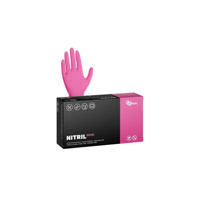 Rukavice NITRIL IDEAL tmavě růžové 3.5g 100ks