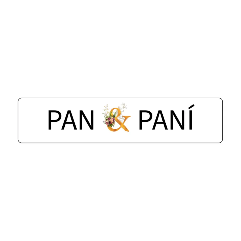 Svatební cedulka SPZ Pan & Paní - SPZ na svatební auto