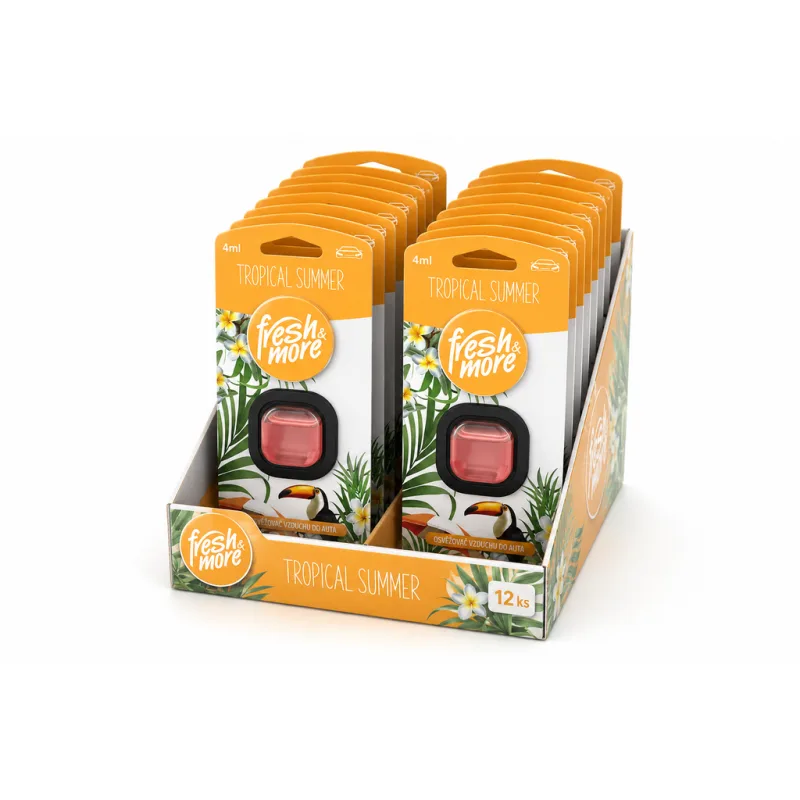 Fresh & More Osvěžovač vzduchu do auta Tropical Summer 12x4 ml - VÝHODNÉ BALENÍ  - výhodné balení