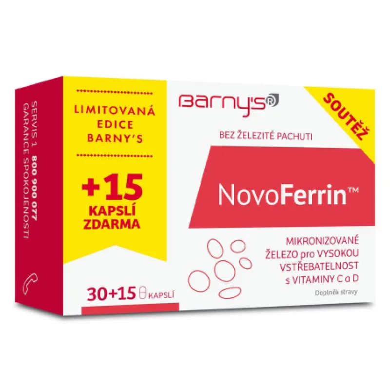 Barnys NovoFerrin 30+15 kapslí ZDARMA