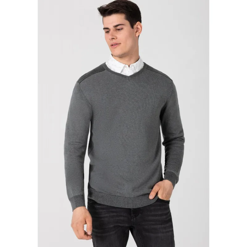 Pánský svetr TIMEZONE Knit V Šedá