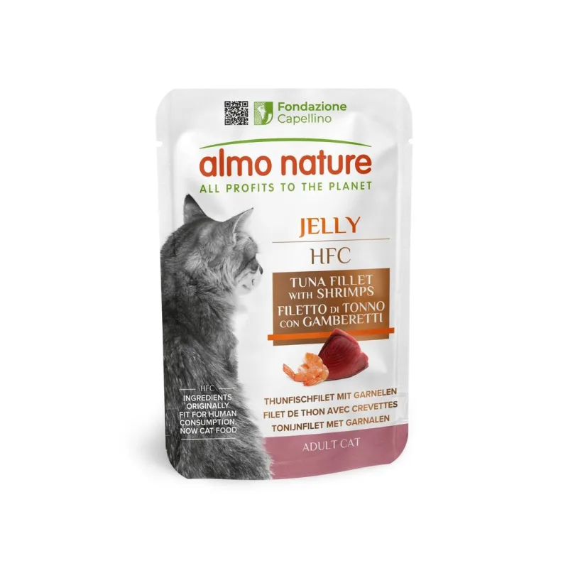 Almo Nature HFC Jelly - Tuňák a krevety v želé 55g