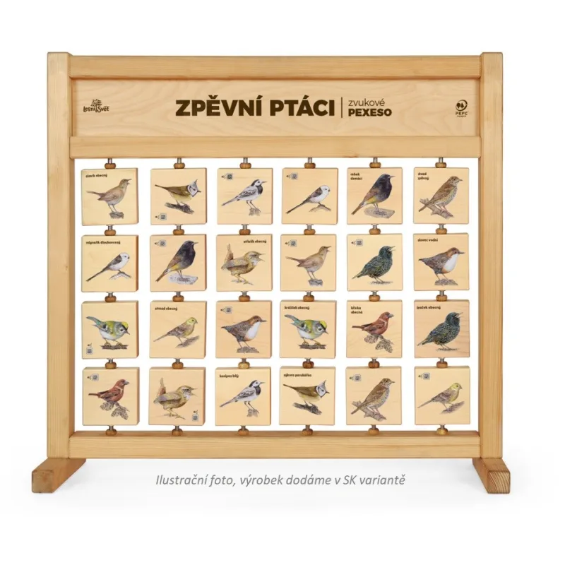 Pexeso zvukové stolné - Spevné vtáky SK