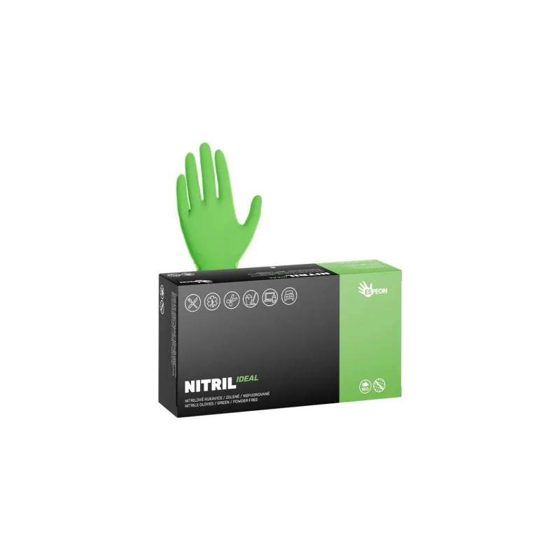 Rukavice NITRIL IDEAL světle zelené 3.5g 100ks