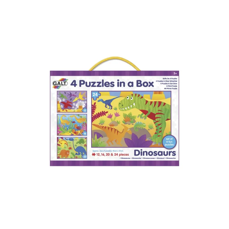 4 Puzzle v krabici - Dinosauři