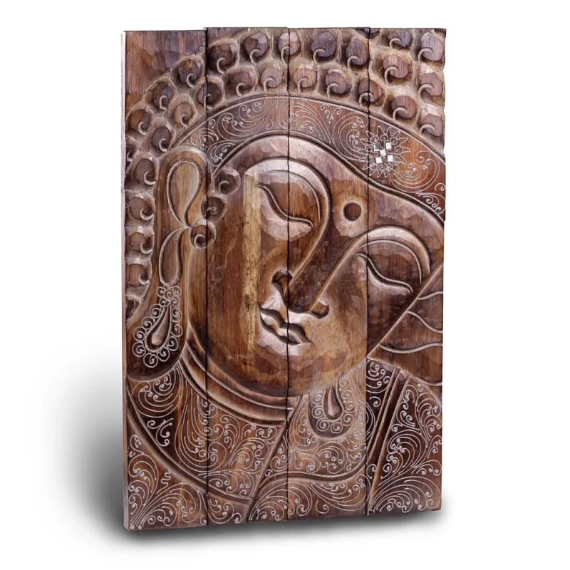 Budha hnedý obraz 58 cm - drevorezba