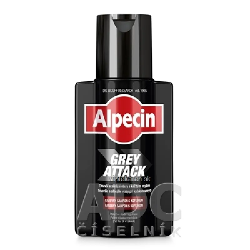 ALPECIN GREY ATTACK farebný kofeínový šampón 200 ml