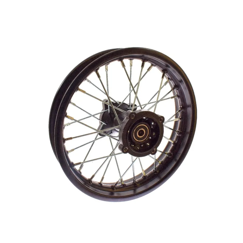 Ráfek zadního kola 12" 4x100 mm, osa 15mm – černý komplet