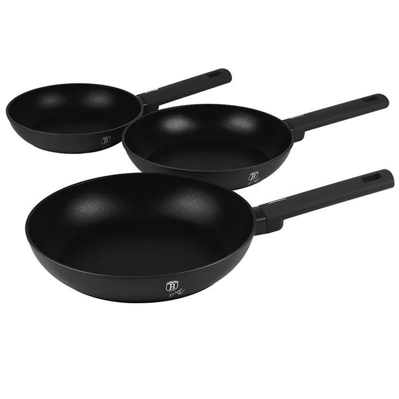 BERLINGERHAUS Sada pánví s titanovým povrchem 3 ks Matte Black Collection