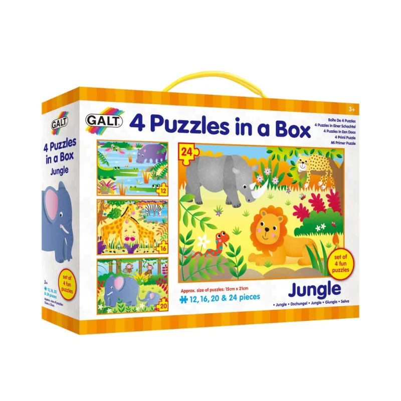 4 puzzle v krabici - Džungle