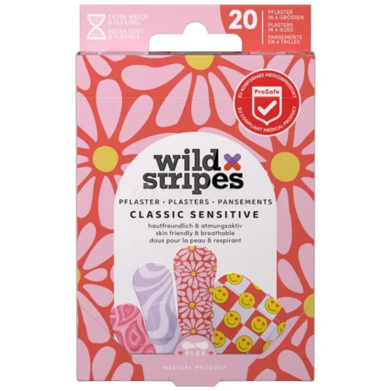 Wild Stripes Classic Sensitive Pastel Fun - Hypoalergenní náplati 20 ks