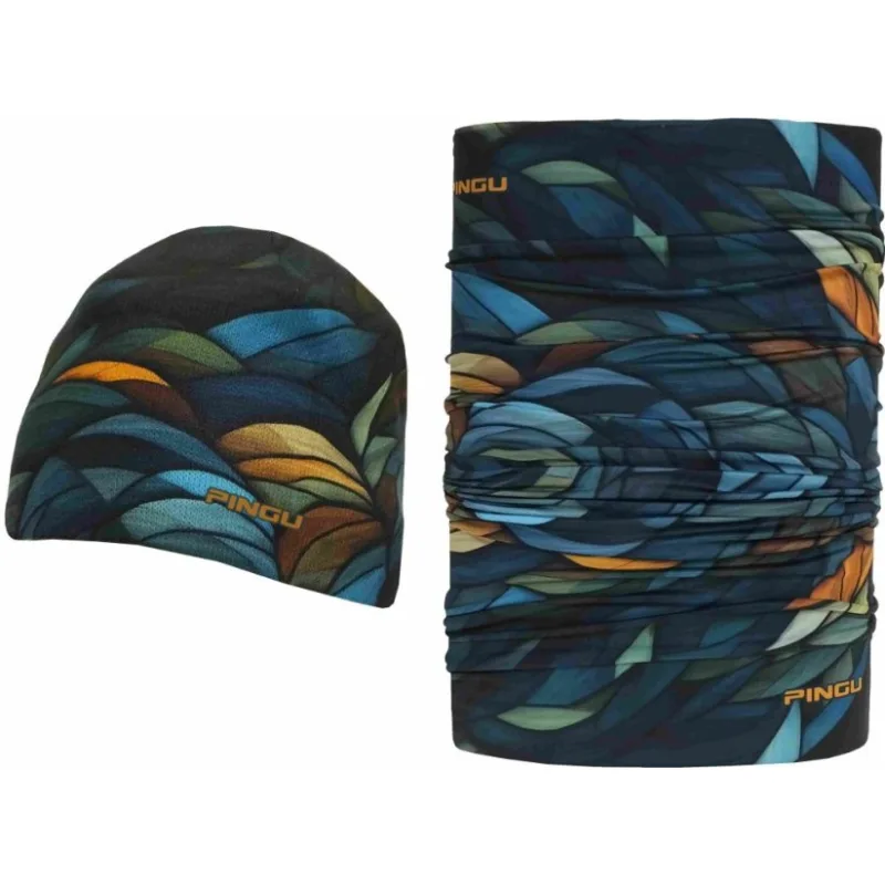 Čepice zimní + Multifunkční zateplený nákrčník PINGU - RUBY + RAT 73 - Velikost: L/XL, VZOR: 73, Materiál: Polyester Thermo