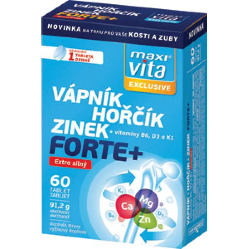 MaxiVita Exclusive Vápnik + Horčík + Zinok Forte + 60 tbl
