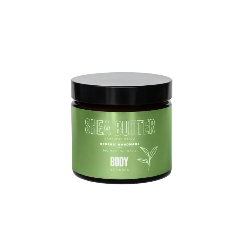 Body By Simona BIO MATCHA Organické ručně vyráběné bambucké máslo s bazalkou 250ml