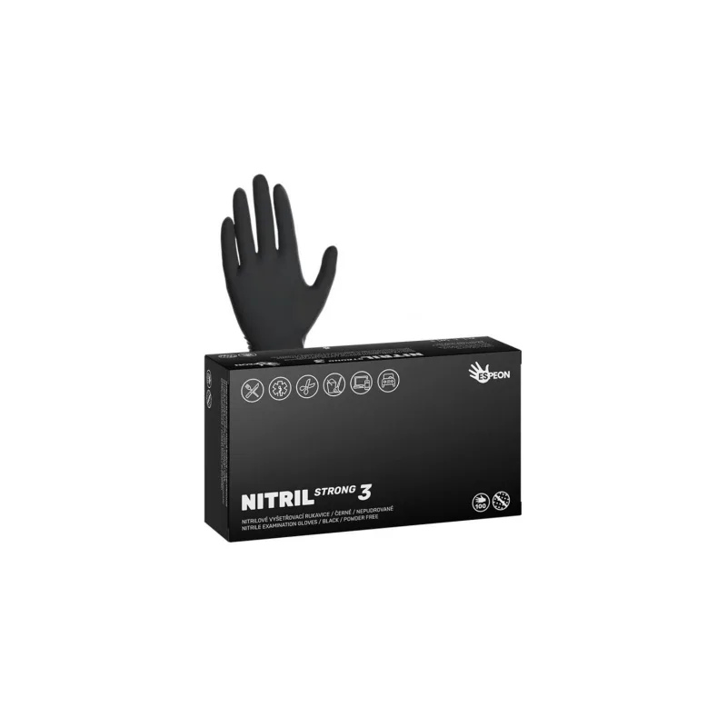 Rukavice NITRIL STRONG3 černé 5.0g 100ks