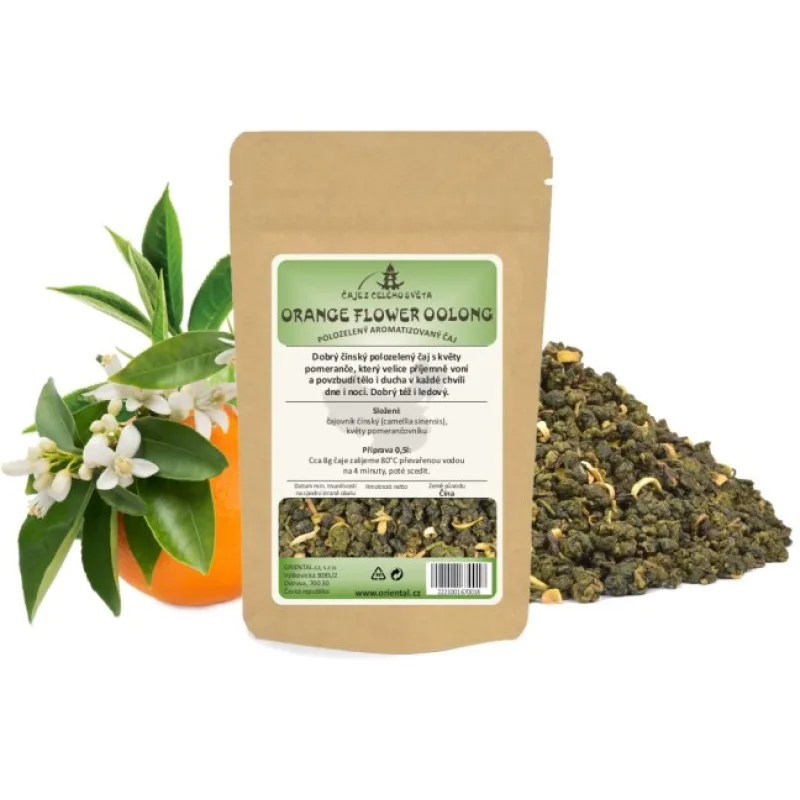 Polozelený aromatizovaný čaj Orange Flower Oolong