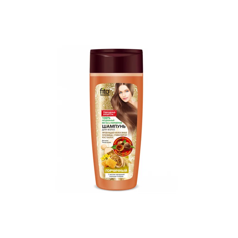 HOŘČICE, OLEJ Z PŠENIČNÝCH KLÍČKŮ A MED - ŠAMPON NA VLASY 270 ml FITOKOSMETIK