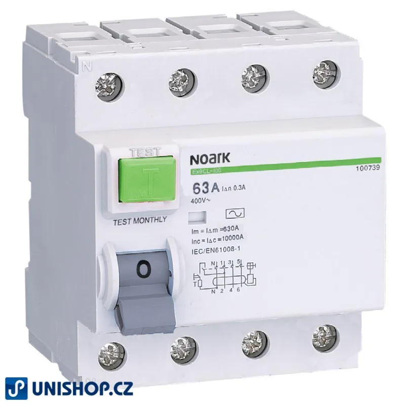 Proudový chránič ID 400V/25A-30mA 3fázový na DIN lištu