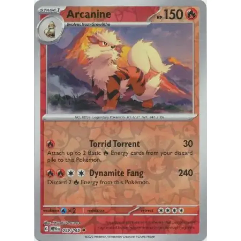 Arcanine (MEW 059) - REVERSE HOLO