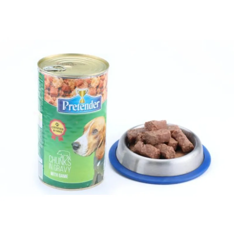 ZVĚŘINOVÉ KOSTKY VE VLASTNÍ ŠŤÁVĚ 1250 g - Konzerva pro psy Pretender - Počet ks: 1 ks