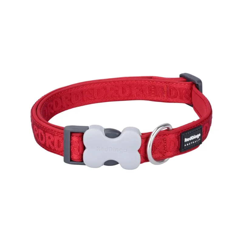 Red Dingo obojek polstrovaný S – Red – 15 mm x 24-37 cm