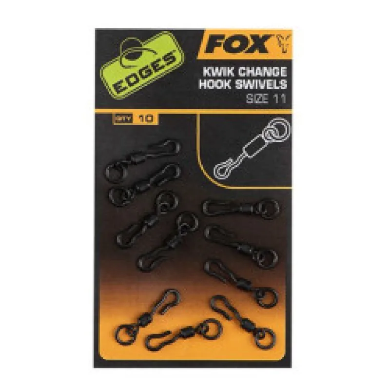 FOX Edges Kwik Change Hook Swivels Size 11 - ronnie obratlíky 10ks