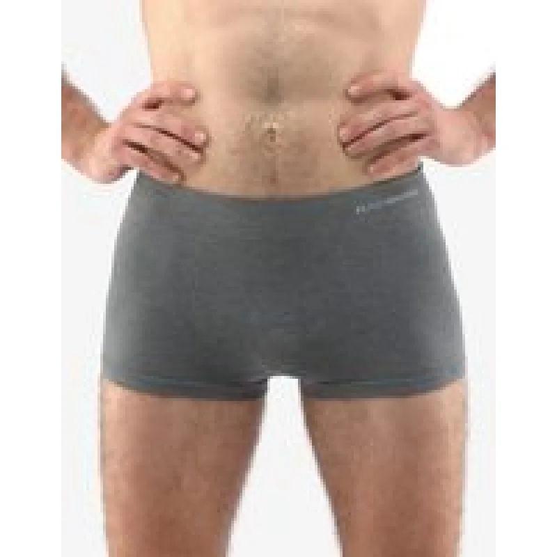 Pánské boxerky s kratší nohavičkou, kratší nohavička, bezešvé, jednobarevné Eco Bamboo 53005P - šedá bílá