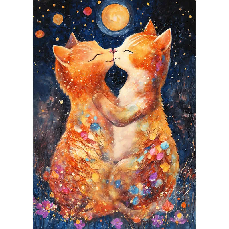 Puzzle Bozk v mesačnom svite