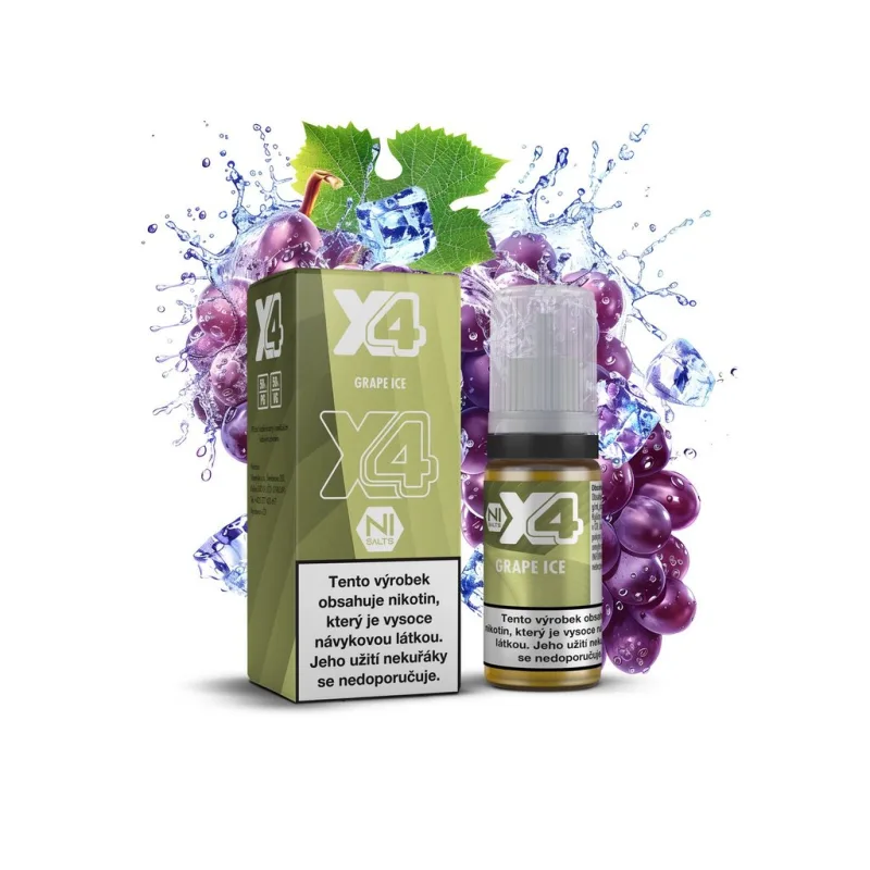 X4 Bar Juice Grape Ice 10ml 10mg  Ledové hroznové víno