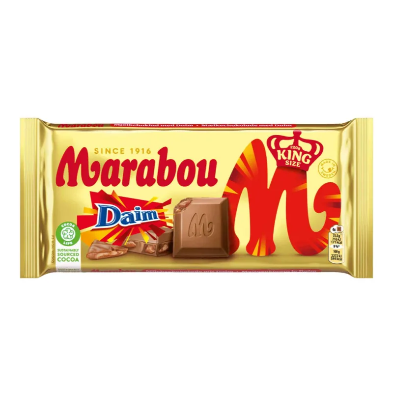 Marabou Daim mléčná čokoláda s kousky mandlí a karamelu 170g
