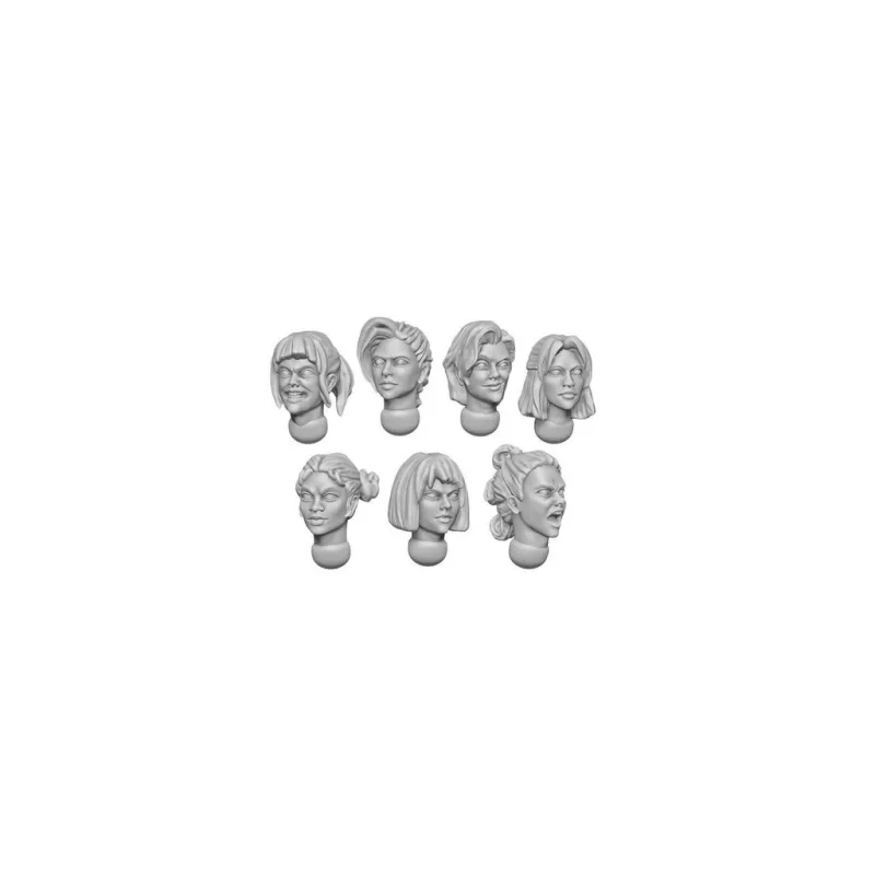 Green Stuff World 3D Printed Female Heads 1:48 Basic Set