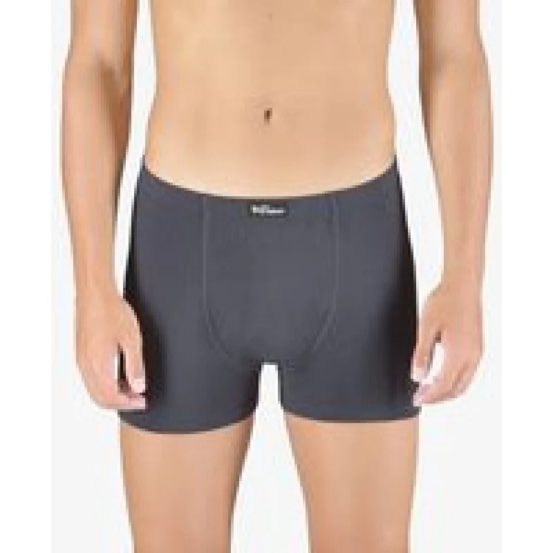 Pánské boxerky s kratší nohavičkou, kratší nohavička, šité, s potiskem Eco Bamboo 73129P - tm. šedá olivová