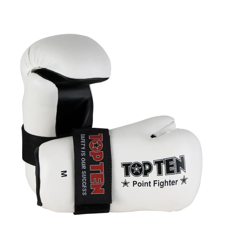 Otevřené rukavice Top Ten Point Fighter - bílá, 2165-1 - S