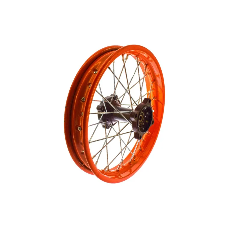 Ráfek zadního kola 14" 4x100 mm, osa 12 mm – oranžový