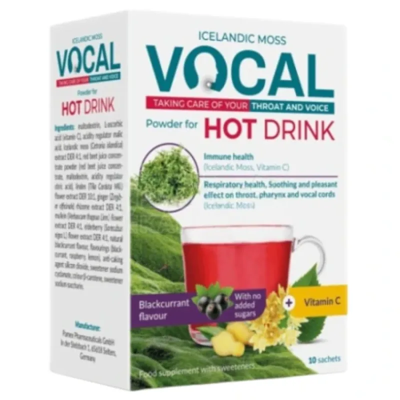 VOCAL HOT DRINK s príchuťou čiernych ríbezlí 10 vrecúšok