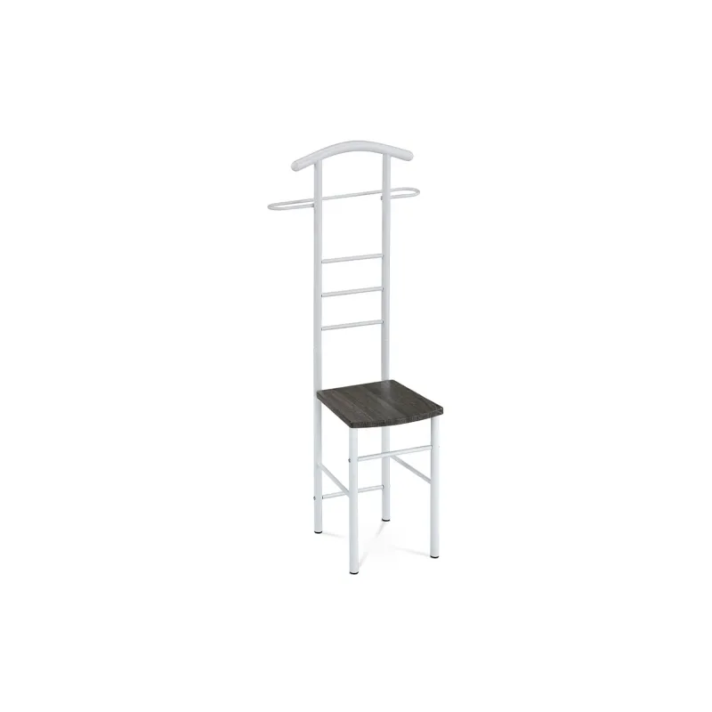 nemý sluha, výška 119 cm, MDF - dekor čierny dub, kov - biely lak, nosnosť 90 kg