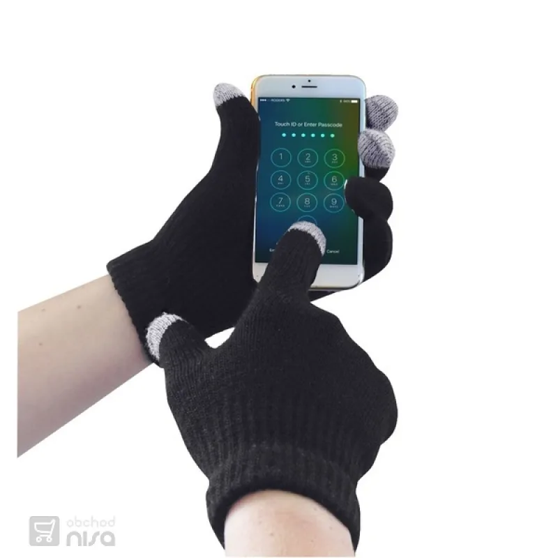 Pletené rukavice pro dotykový telefon