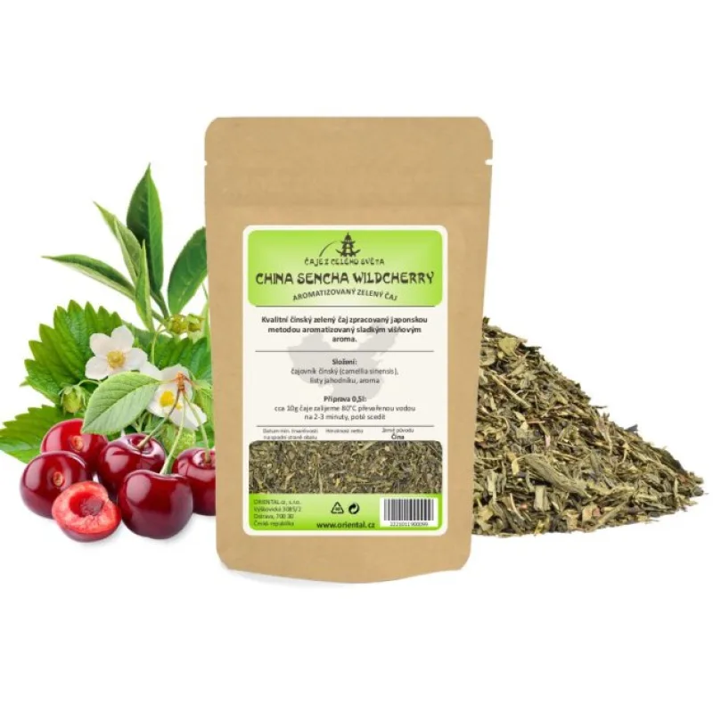 Zelený aromatizovaný čaj China Sencha Wildcherry