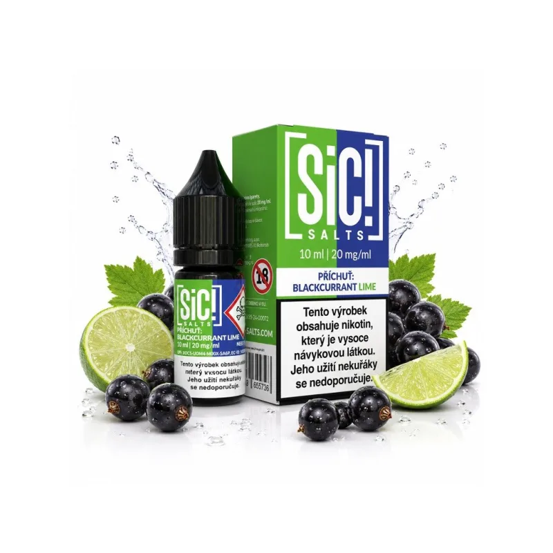 SIC! Salts Blackcurrant Lime 10ml 20mg  Černý rybíz s limetkou