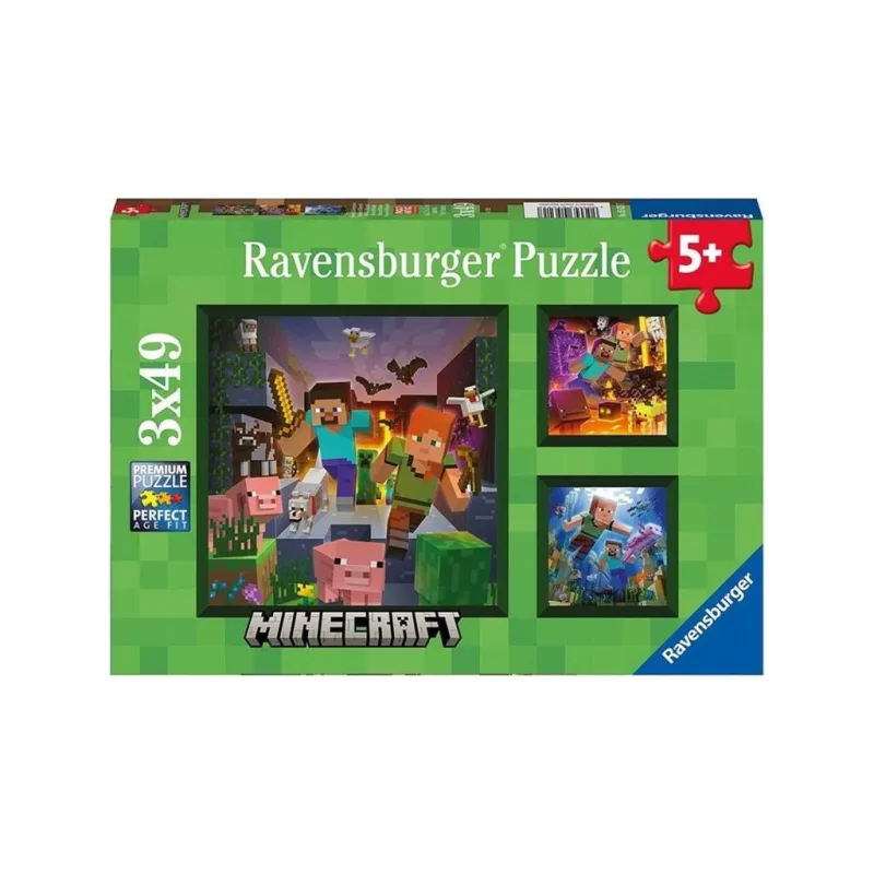 Ravensburger Puzzle Minecraft Biomes 3 x 49 dielikov