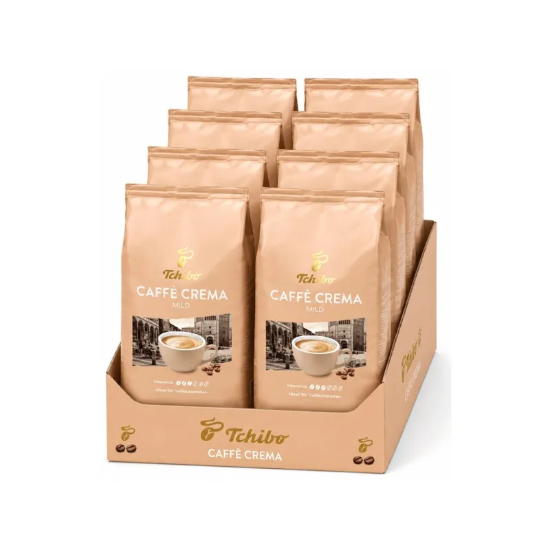 Tchibo Caffe Crema Mild zrnková káva 8x 1 kg-VÝHODNÉ BALENÍ