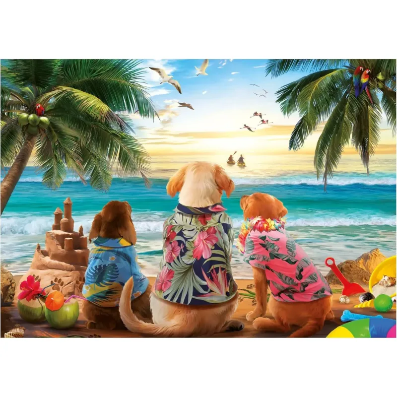 Puzzle Psy na pláži