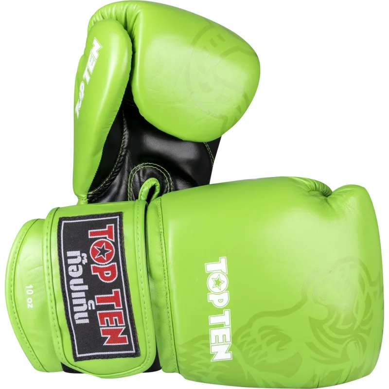 Top Ten IFMA Boxerské rukavice Ajarn PU - zelená - zelená/černá / 10