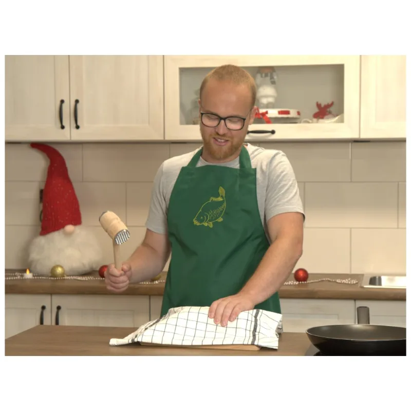 Zástěra rybářská s laclem a kapsou zelená