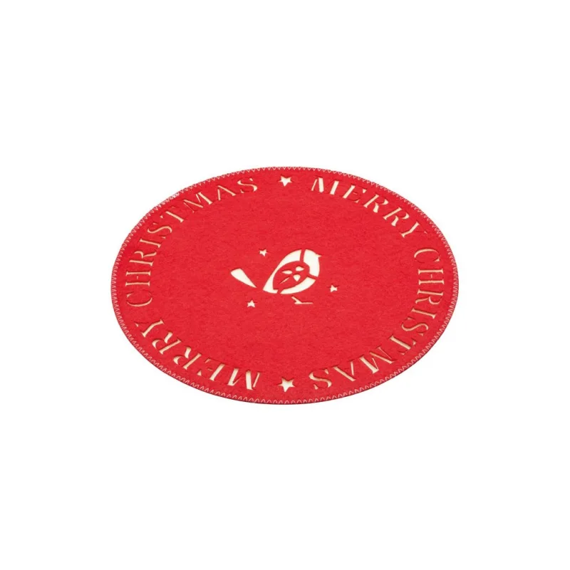 Kitchen craft Vánoční prostírání textilní Little Red Robin, 28x28 cm 4 ks