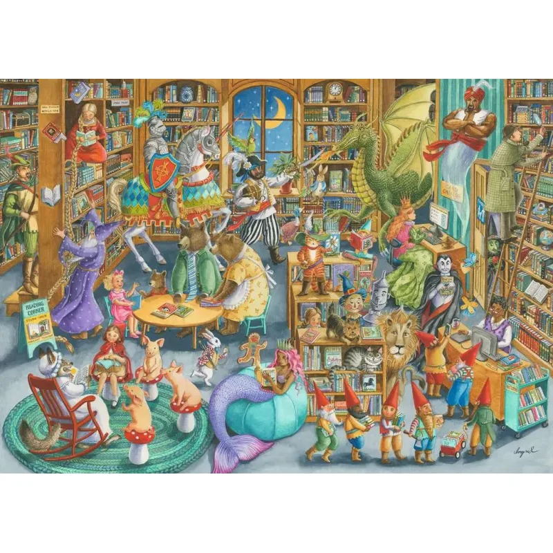 Puzzle Polnoc v knižnici